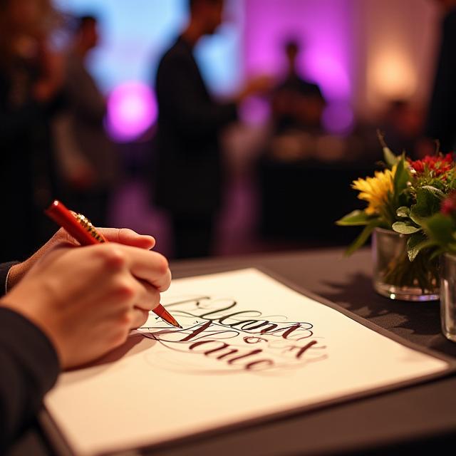 Demostración de caligrafía en vivo