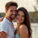 Pareja de novios satisfechos